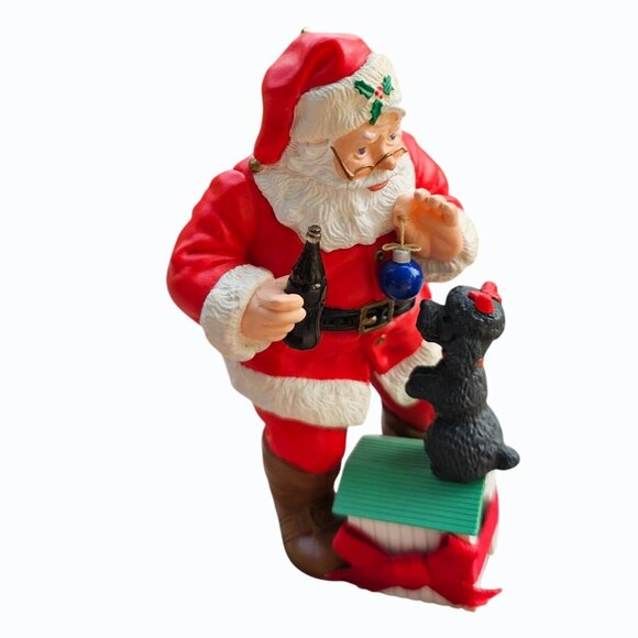 Vtg 1993 Hallmark Coca-Cola Colab Keepsake Ornament Playful Pals Santa & Poodle - Picture 2 of 11